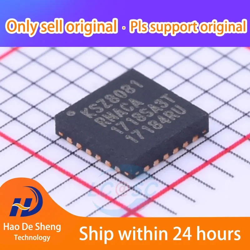 10PCS/LOT KSZ8081RNACA-TR KSZ8081RNACA QFN-24 New Original In Stock，Active Components