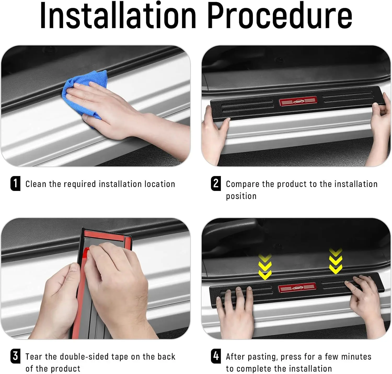 (Red Trim) For Honda Accord 2013-2017 Hybrid (Include HEV) Accessories Matte Black ABS Material Front and Rear Door Car Pedal