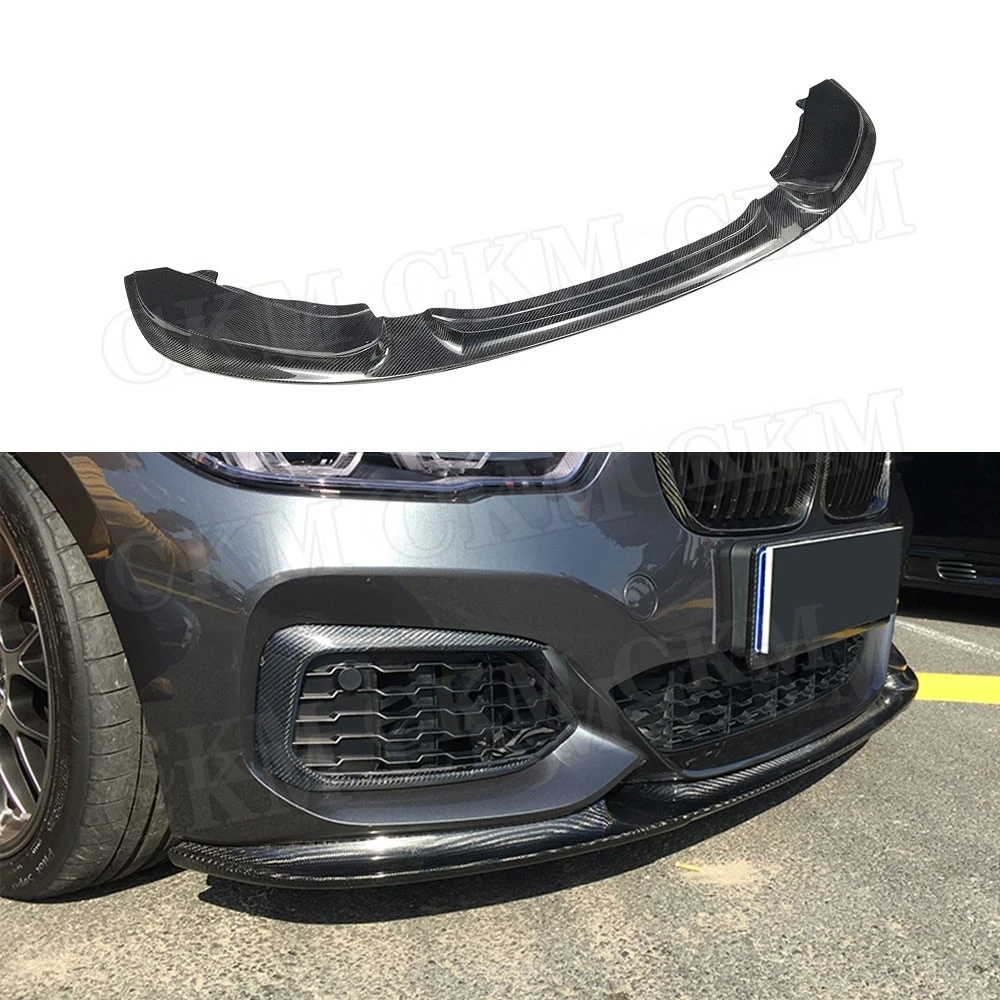 

CKMUUER Carbon Fiber Front Lip Chin Spoiler For BMW 1 Series F20 M Sport M135i M140i Hatchback 2016-2018 FRP Front Bumper Chin
