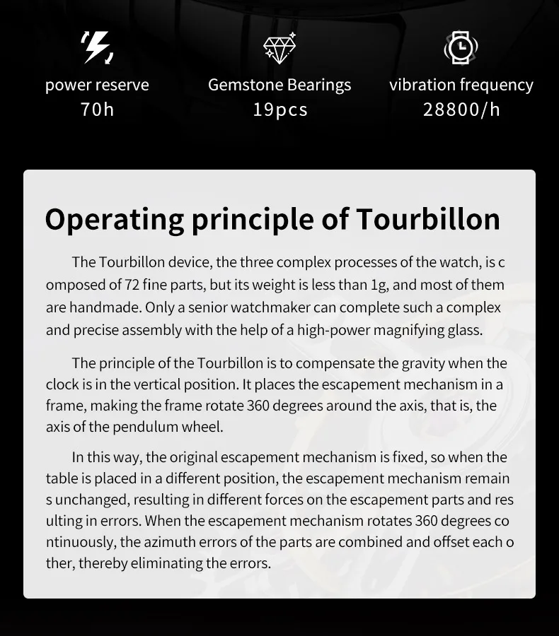 JSDUN 834 Tourbillon Men's Watch High Quality Sapphire Mirror 42mm Large dial Waterproof Watch Men's Automatic Mechanical Watch