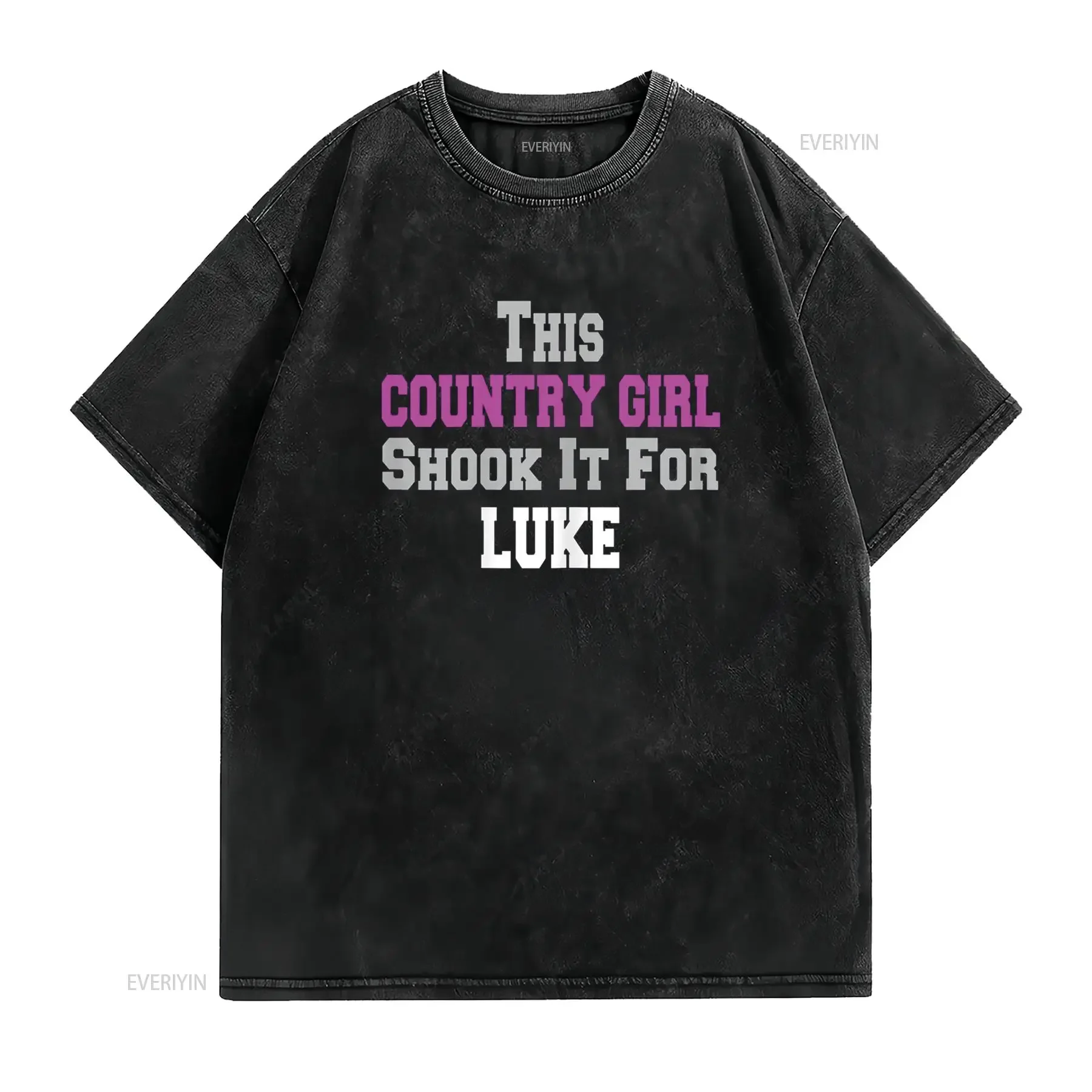 Vivay T Shirt for Women Country Girl Shook It Luke Fun Music vintage Washed Comfortable Stylish Top For Everyday Wear Slightly