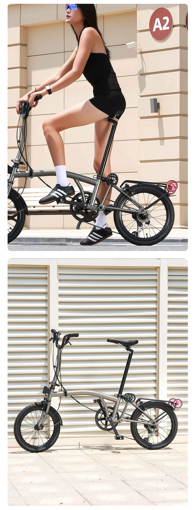 WEST BIKING CNC-Aluminium-Easy-Räder für Brompton-Faltrad-Rollen, abgedichtete Lager, tragbarer Gepäckwagen, Fahrradzubehör – Detail 16
