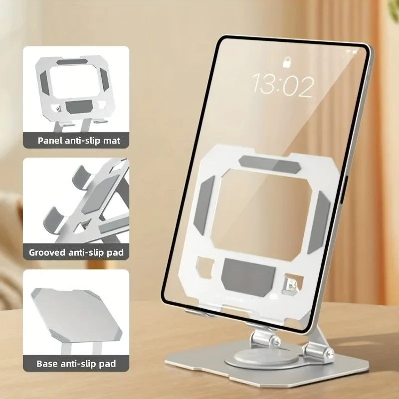 360° Rotatable Tablet Stand Adjustable Foldable Desktop Stand Holder Compatible For 4.7-12 Inch Ipad Pro/Air/Min Laptop Tablet