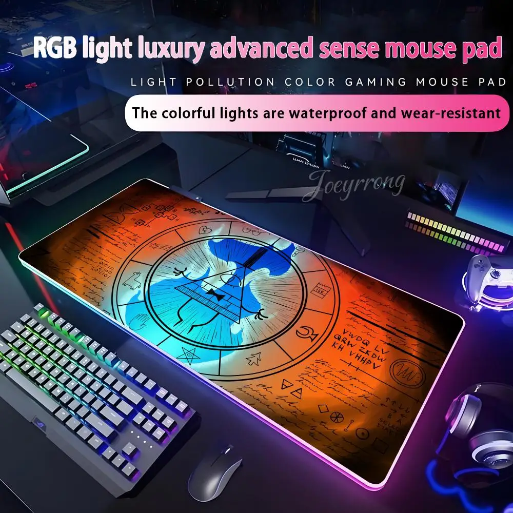

Gravity Fall Mouse Pad For FPS eSports RGB Extended Gaming Keyboard LED Mats Large 1000x500mm XXL Gamer