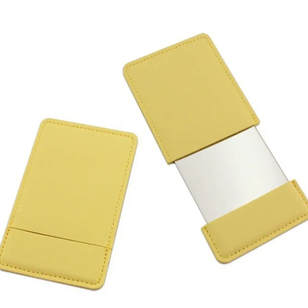 Espejo rectangular portátil de cuero PU, herramientas cosméticas plegables, espejo de tocador, Espejos de maquillaje, espejo de bolsillo, 6 colores