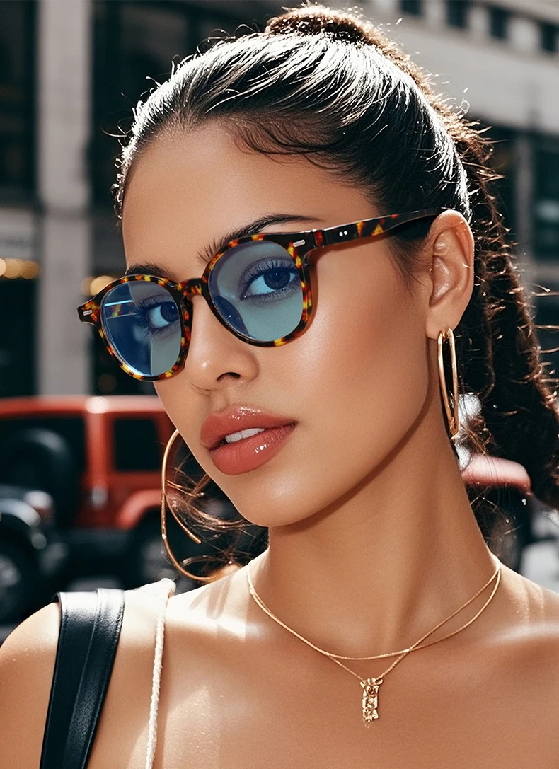Mode Vintage Runde Sonnenbrille Mann Frauen Angeln Fahren Luxus Sonnenbrille Anti-Glare Retro Strand Shades UV400 Brillen – Detail 3