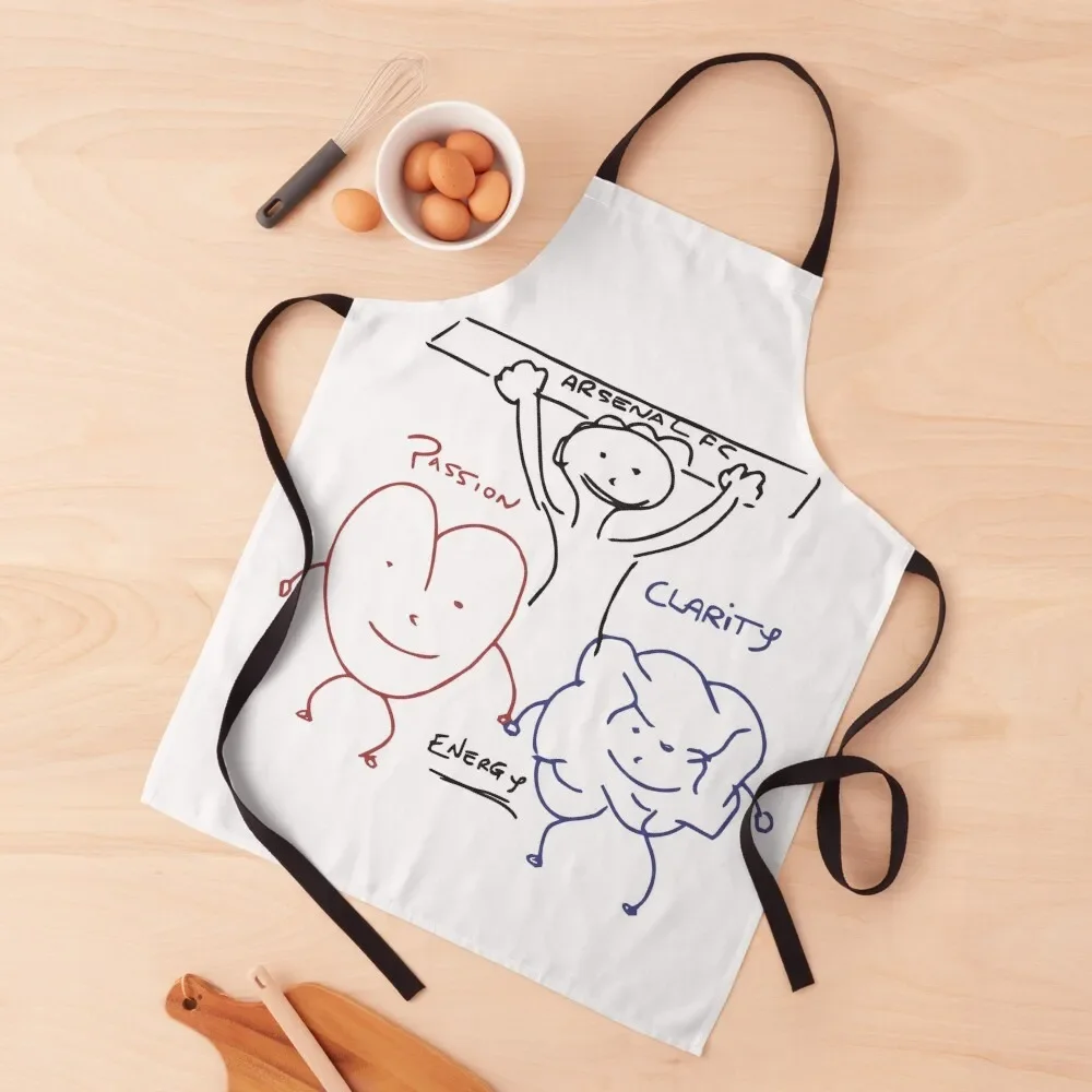 Arteta's Passion, Clarity and Energy Whiteboard Drawing Apron Goods For Home And Kitchen New year's Apron