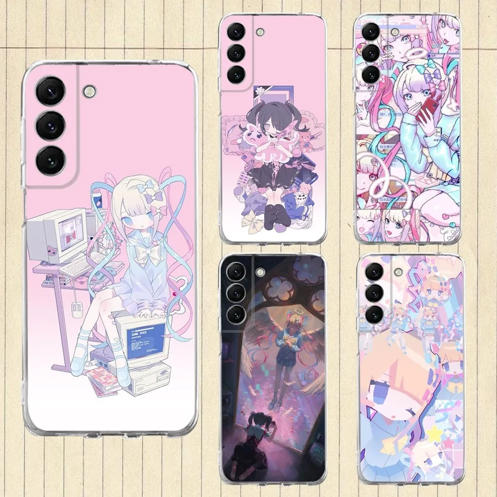 

Needy Girl Overdose Kangel Phone Case Silicone For Samsung S30,S23,21,22,20 Ultra,S20 FE lite,S10,9,PIus Note20ultra Cover Clear