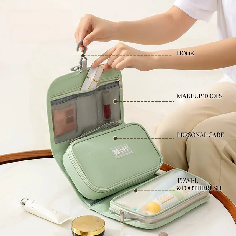 Toiletry Bag for Women Hanging, Travel Toiletry Bag Detachable Design Dry Wet Separation, 3-Zone Design Perfect