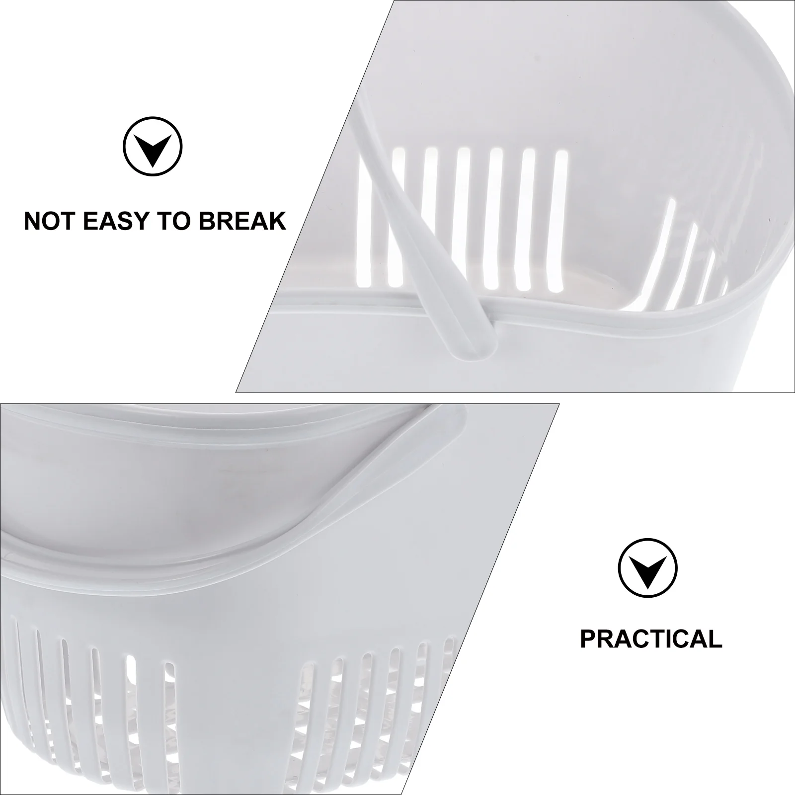 

1pc Handheld Bathing Storage Organizer Hollow Out Bathroom Sundry Container Double Handles Portable Plastic Holder Grey Pp