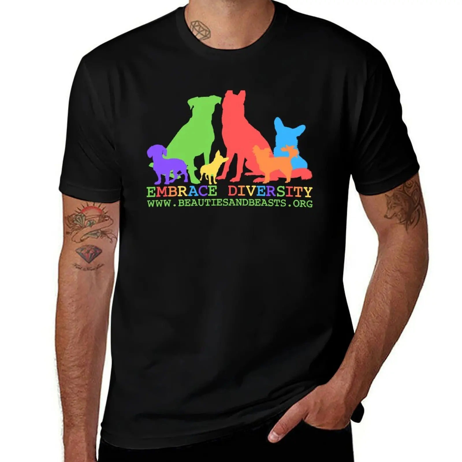 Embrace Diversity T-Shirt Vintage Print Crew Neck Tee T-Shirt