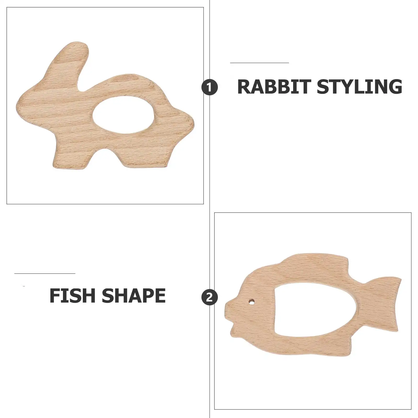 10Pcs Adorable Baby Teethers Cartoon Design Safe Beech Material Infant Chewing Supplies for Teething Relief New Mom Gifts