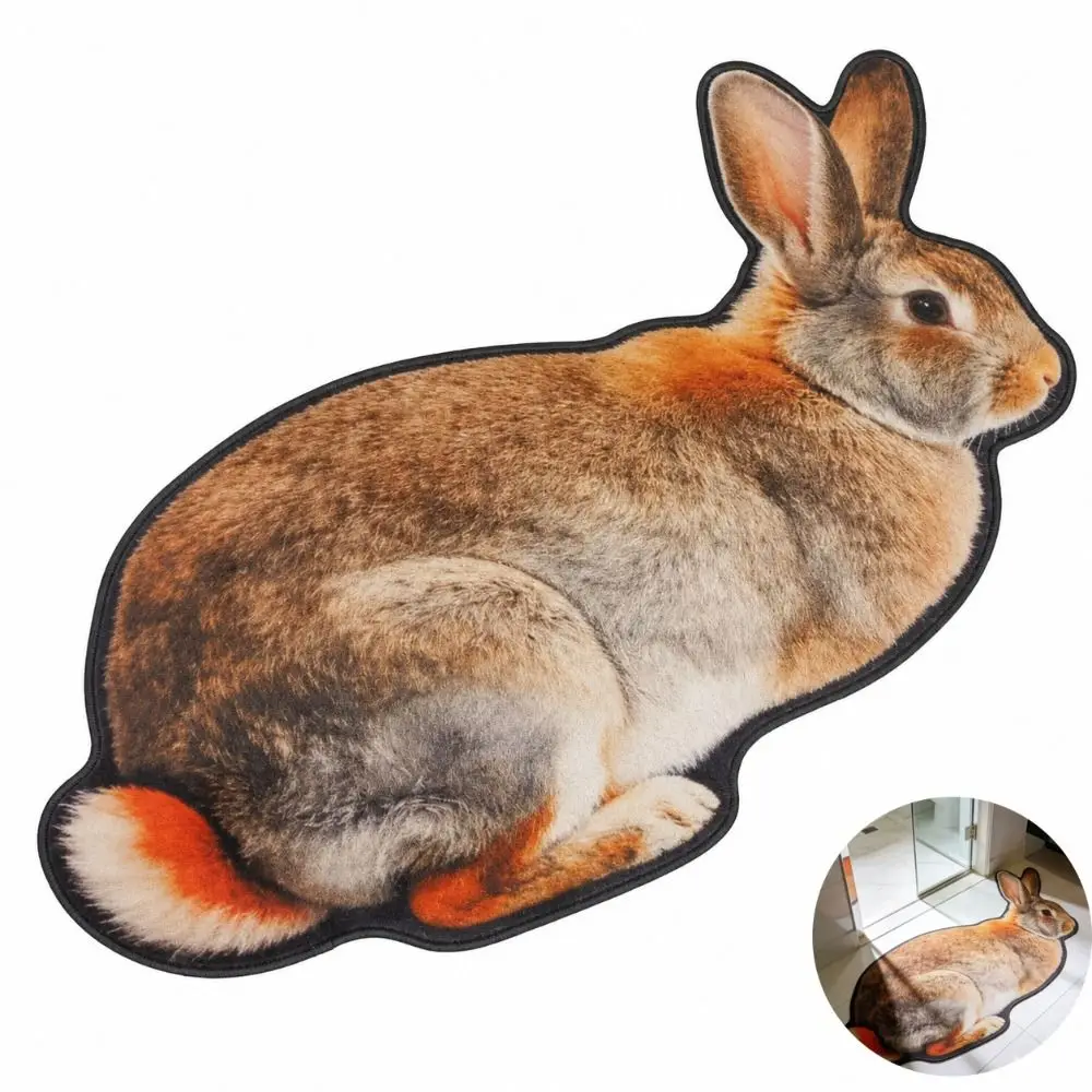 Soft 2D Rabbit-Shaped Area Rug Non-Slip Anti-fouling Home Decor Carpet Easy To Clean Cartoon Carpet Bedrooms