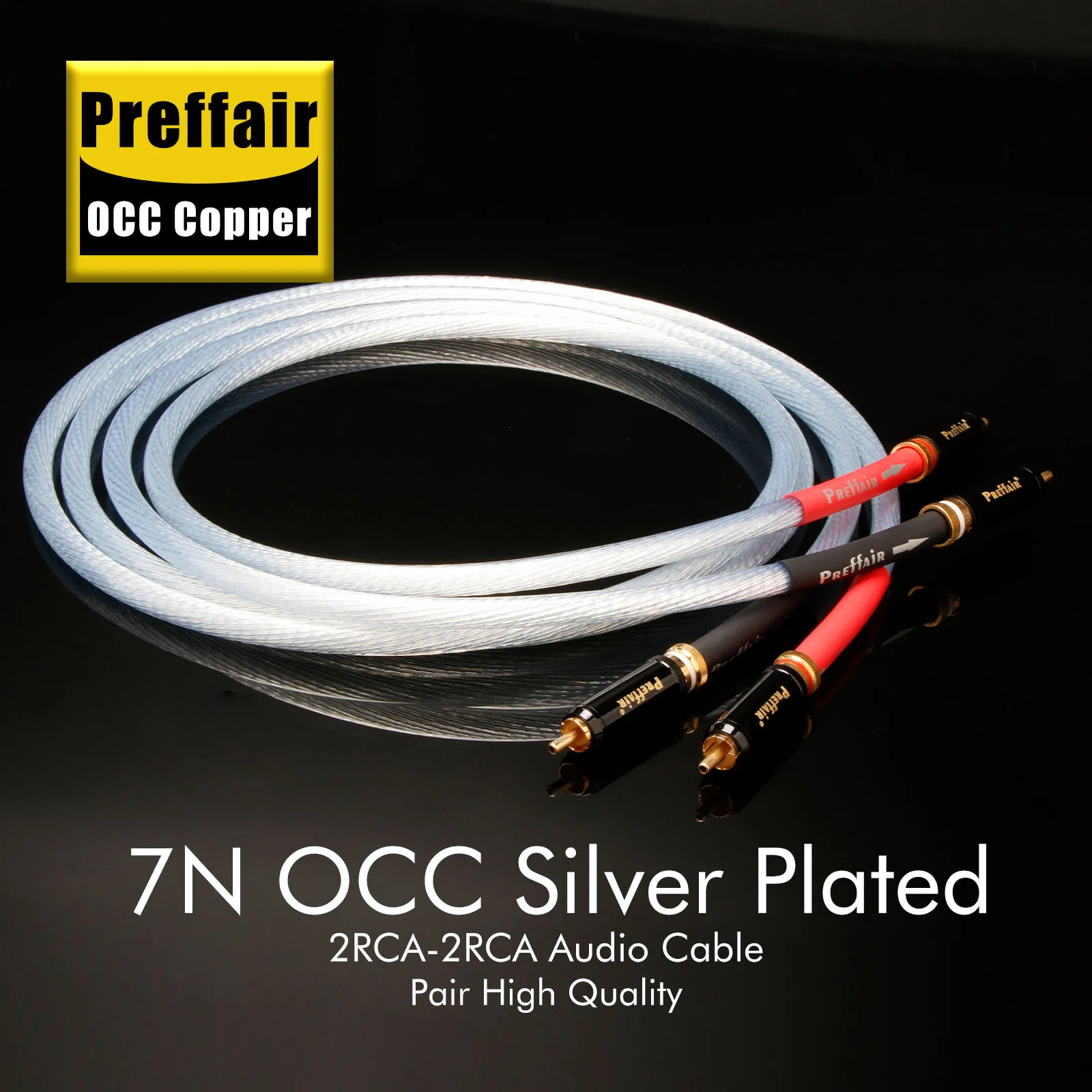 1 Pair rca cable 7N OCC hifi 2rca to 2rca high-end audio cables for Amplifier DAC DAP male to male TV car stereo Mixer