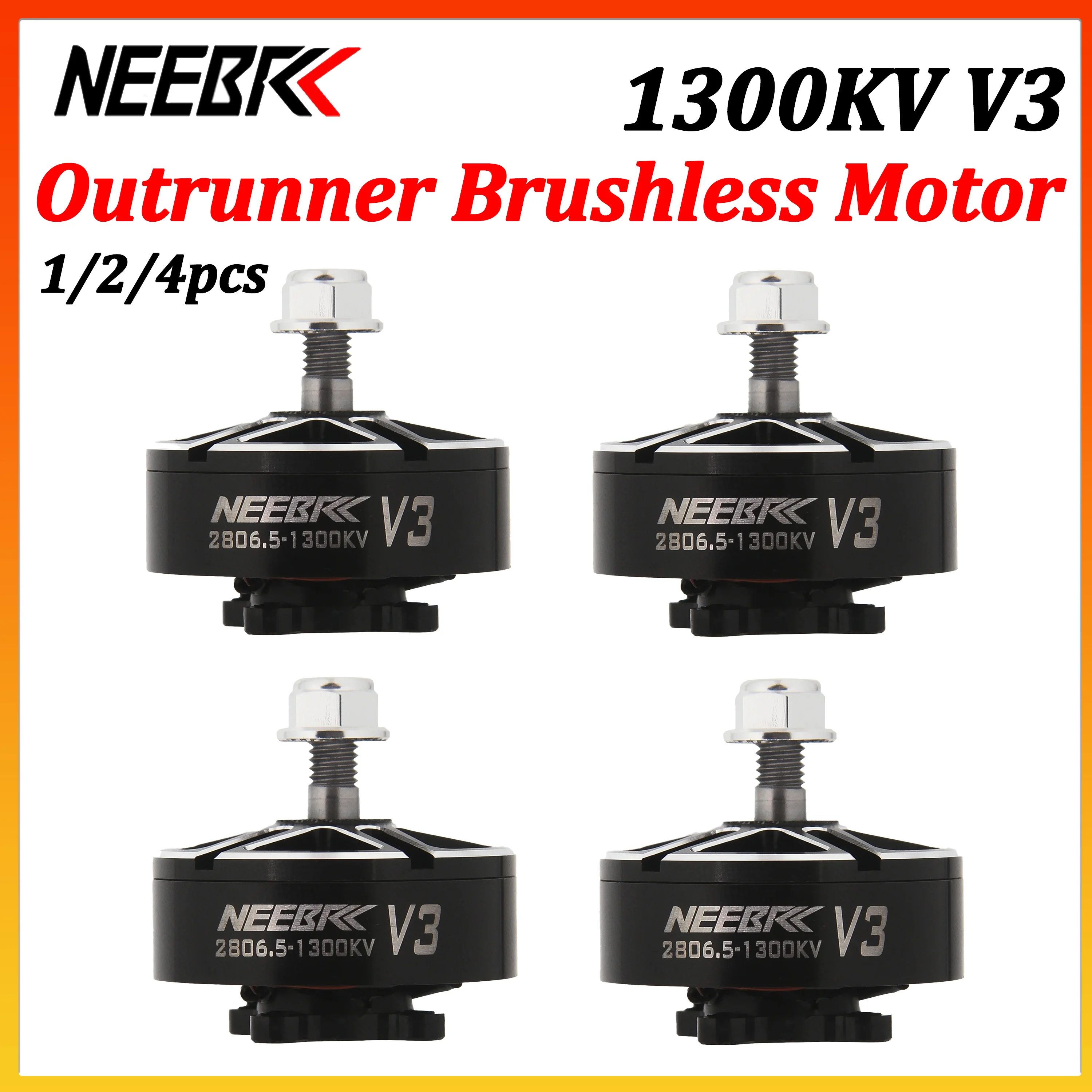 

NEEBRC 2806.5 Outrunner Brushless Motor 1300KV V3 3-6s for Long Range RC Fixed-wing Helicopter FPV Racing Drone Plane Toy Parts