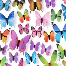 12Pcs 3D Butterfly Wall Stickers Butterfly Wall Decals Removable Butterfly Sticker DIY Art Decor Crafts for Party Offices Room