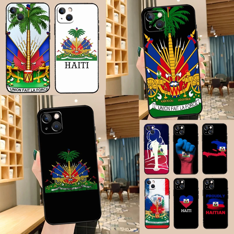 Haiti-Haitian-Flagge-Telefonhülle für iPhone 11, 12, 13, 14, 15, 16 Pro Max, Mini-Rückseite für iPhone XR X XS Max Plus