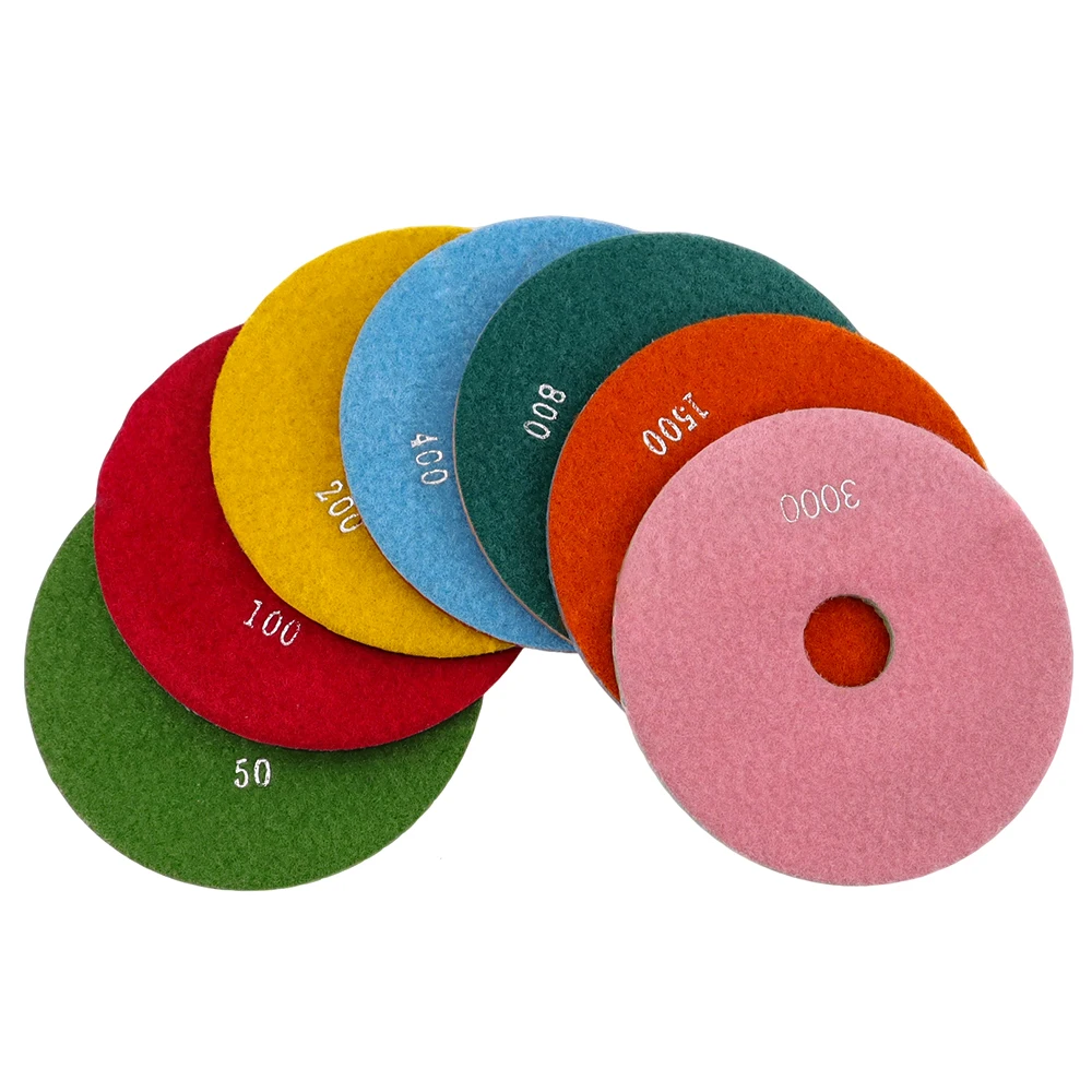 RIJILEI 6 Inch Stone Polishing Pad for Granite or Concrete Floor 150mm Flexible Wet Polishing Pad Marble Grinding Discs 6DS1