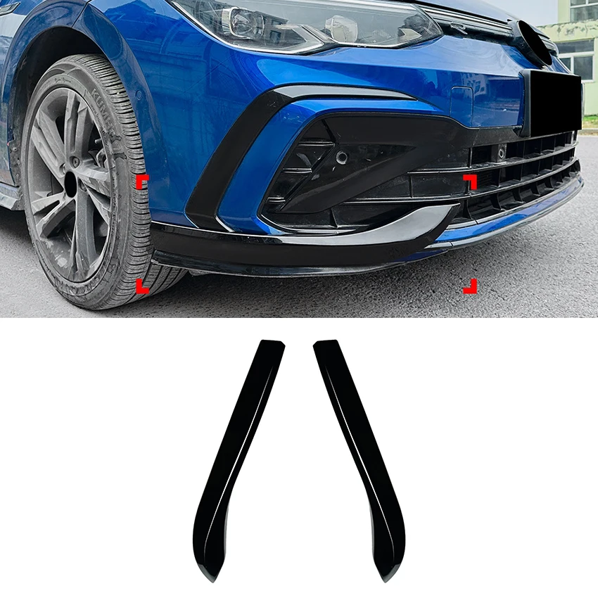 

Car Front Bumper Side Splitter Cover Lip For Volkswagen Golf 8 MK8 GTI Rline 2020-2023 Fog Lamp Air Vent Intake Spoiler