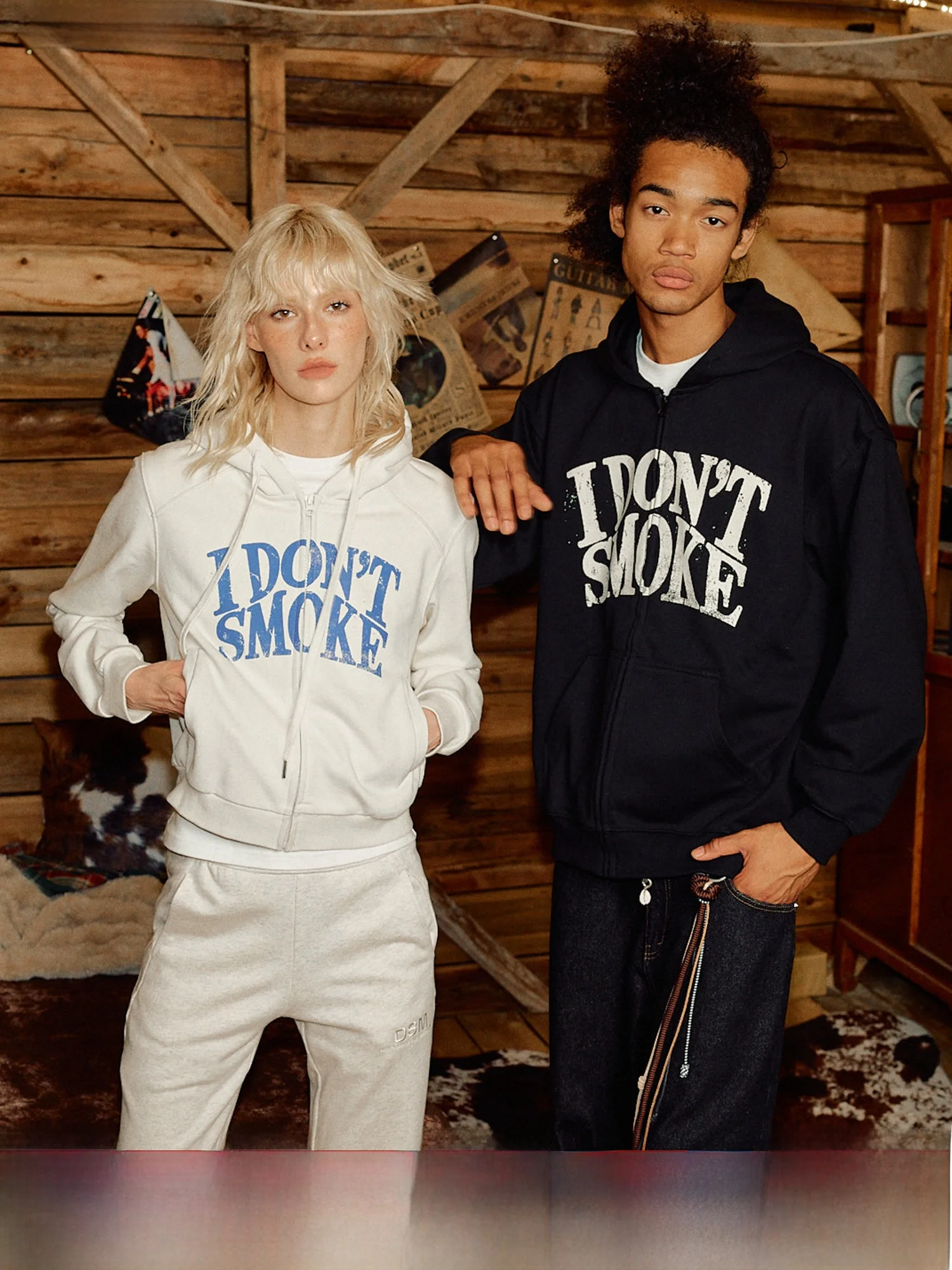 

Done American Street Sle Distred Logo Hoodie ort Long Version Spicy Girl Casual Outerwear for Young Men