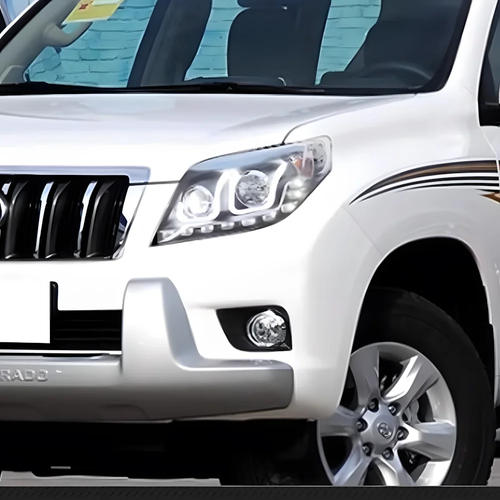 

For Toyota Prado 2010-2013 Auto Headlight Assembly LED Car Front lamps Upgrade Dual U Design Projector Lens Accessories