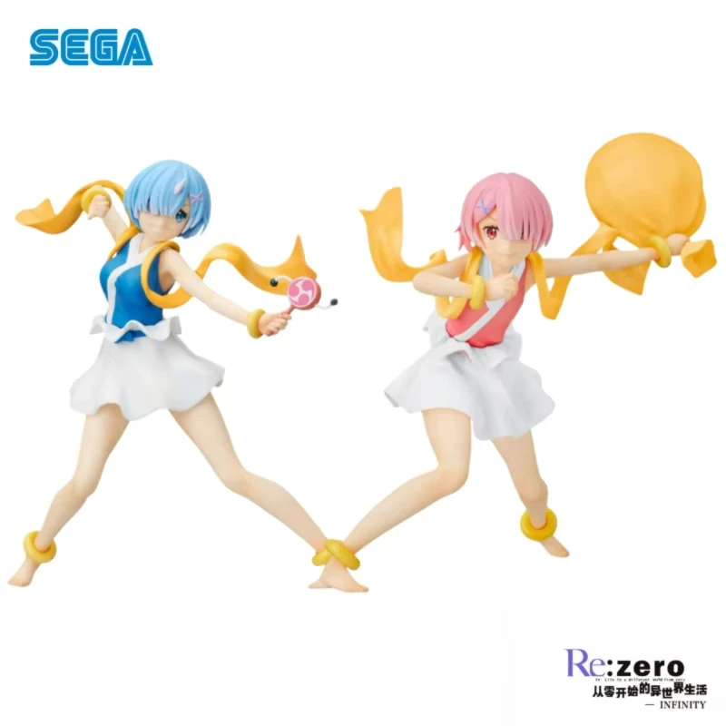 

In Stock Sega Original Re:zero - Starting Life In Another World Rem Ram Set Anime Characters Action Figure Model Toys Statue