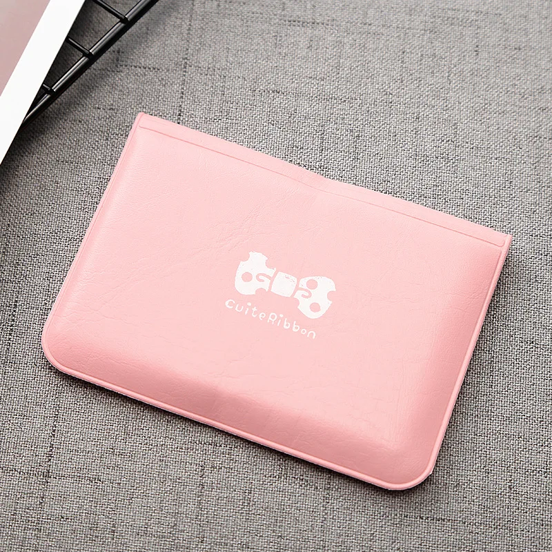 Foldable Business Bank ID Card Holder Transprant Double Layers Bus Photo Credit Card Badge Protector School Stainery