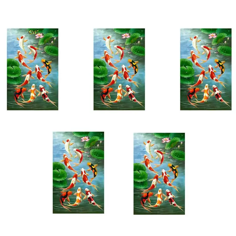 5X 5D 아트 다이아몬드 페인팅 라운드 전체 다이아몬드 잉어 잉어 크로스 스티치 키트 자수 홈 장식