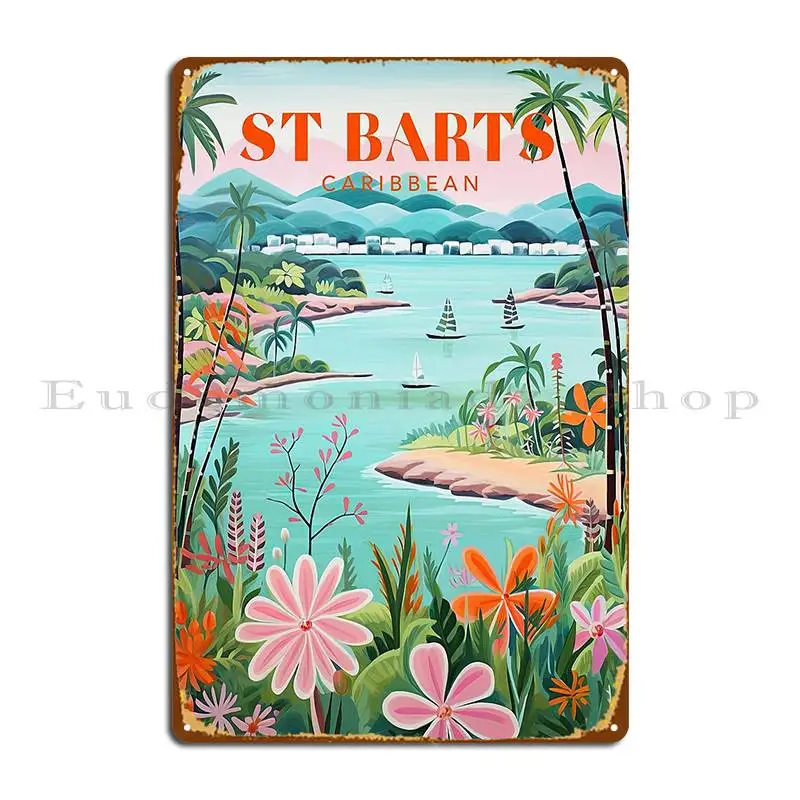 St Barts Travel Print Metal Plaque Create Garage Garage Plaques Home Cinema Tin Sign Poster