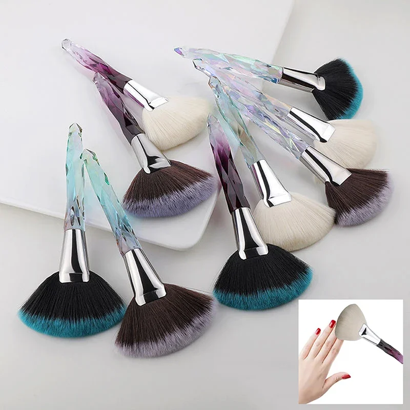 1 قطعة فرشاة فنية للأظافر إزالة الغبار فرشاة الأشعة فوق البنفسجية هلام البولندية مسحوق تنظيف أداة الجمال ماكياج فرش مانيكير اكسسوارات ماكياج أداة