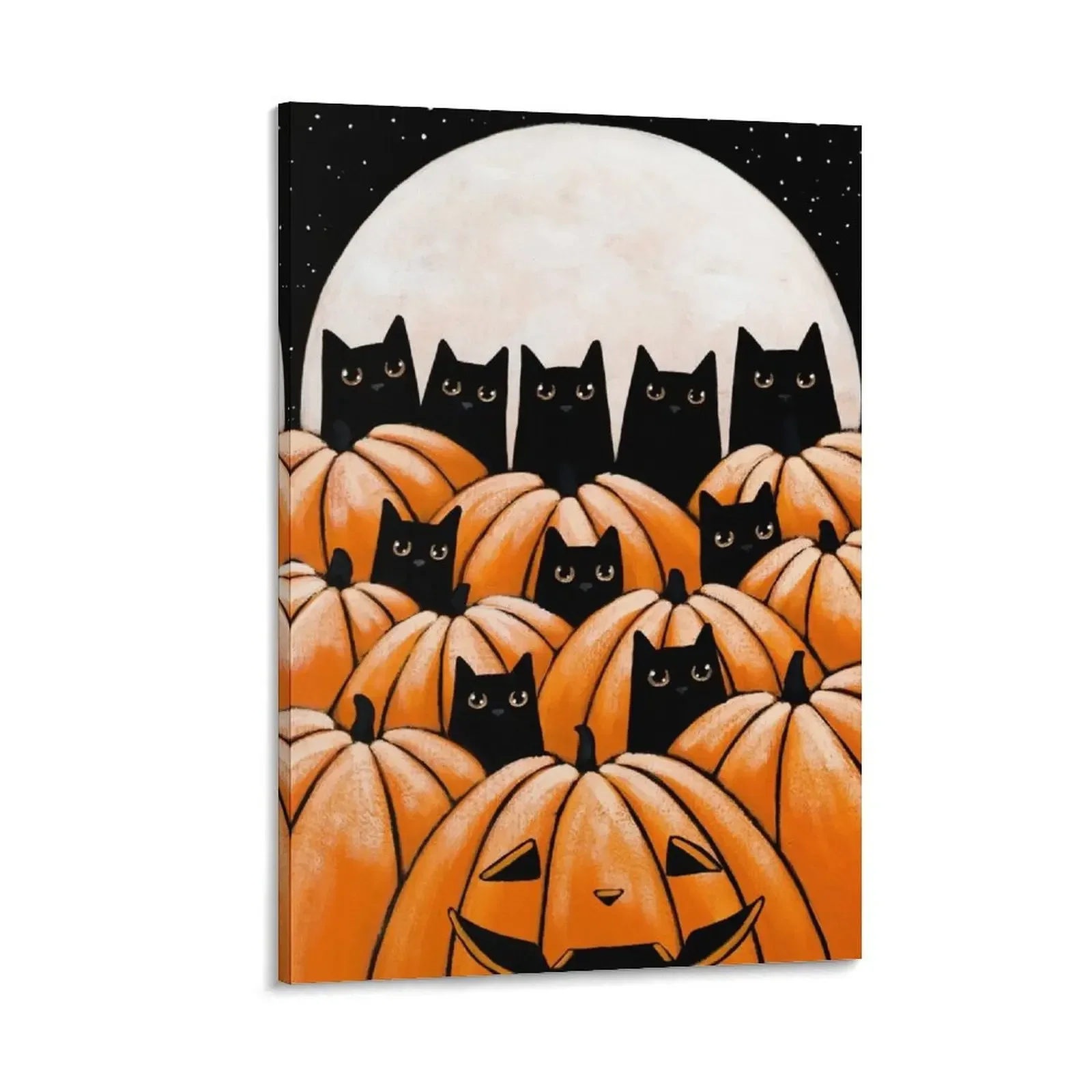 

Black Cats in the Pumpkin Patch Canvas Painting canvas wall art poster mural posters for room pictures for wall
