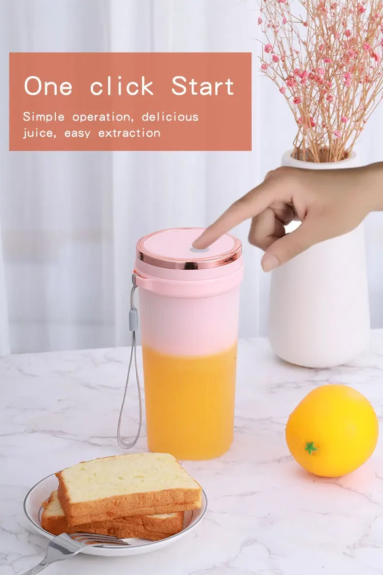 Portable Mini Electric Juicer USB Rechargeable Handheld Smoothie Blender Fruit Mixers Food Milkshake Juice Maker Machine