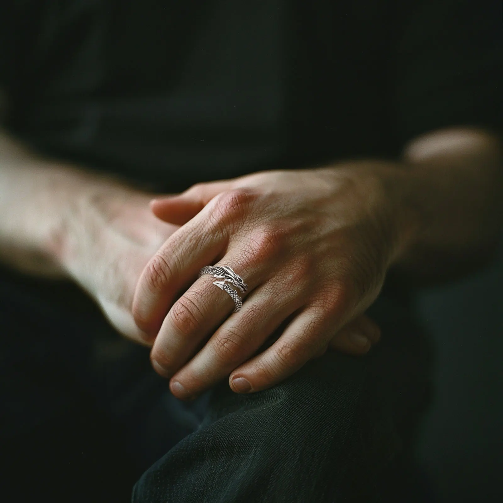 Eudora 925 Sterling Silver Dragon Adjustable Ring Temperament Personality Cool Dragon Ring Vintage Jewelry Gift for Men Women - Image 5