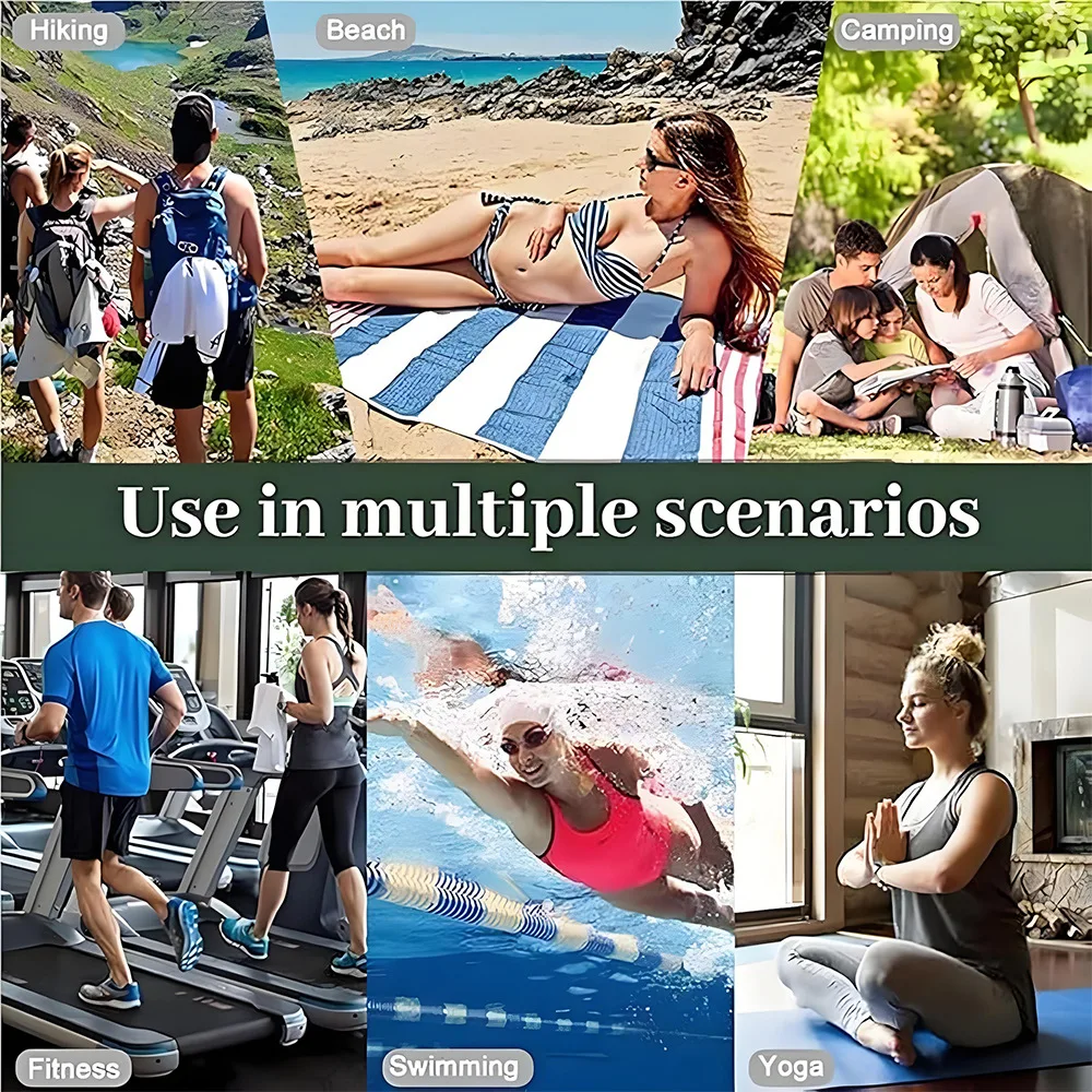Nowe ręczniki kempingowe super chłonne szybkoschnące ręczniki podróżne z mikrofibry szybkie w osuszaniu ultra miękkie kompaktowe ręczniki gimnastyczne do pływania na plażę