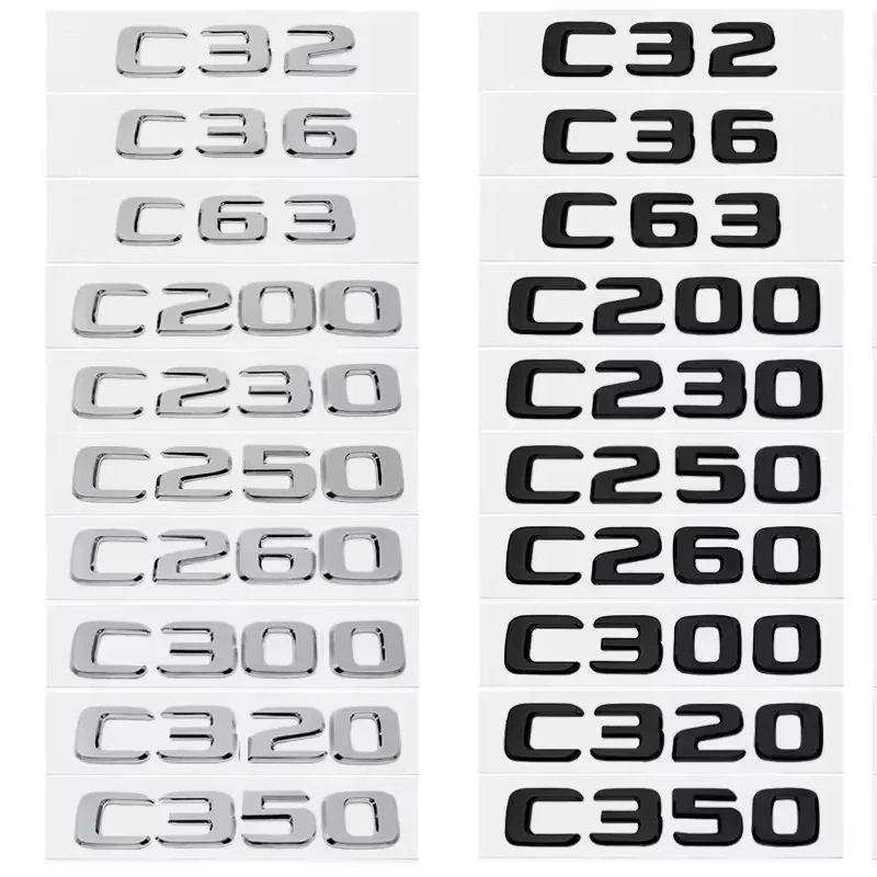 

For W203 W204 C-Class C36 C55 C63 C200 C220 C230 C250 C260 C300 C320 C350 C420 C450 C550 Tailgate Emblem Rear Logo Sticker