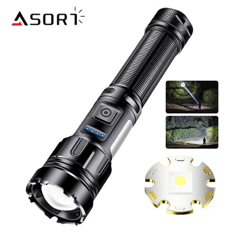 

Strong Light LED Flashlight Retractable Zoom Type C USB Rechargeable High-power Tactical Lantern Waterproof Hand Lamp