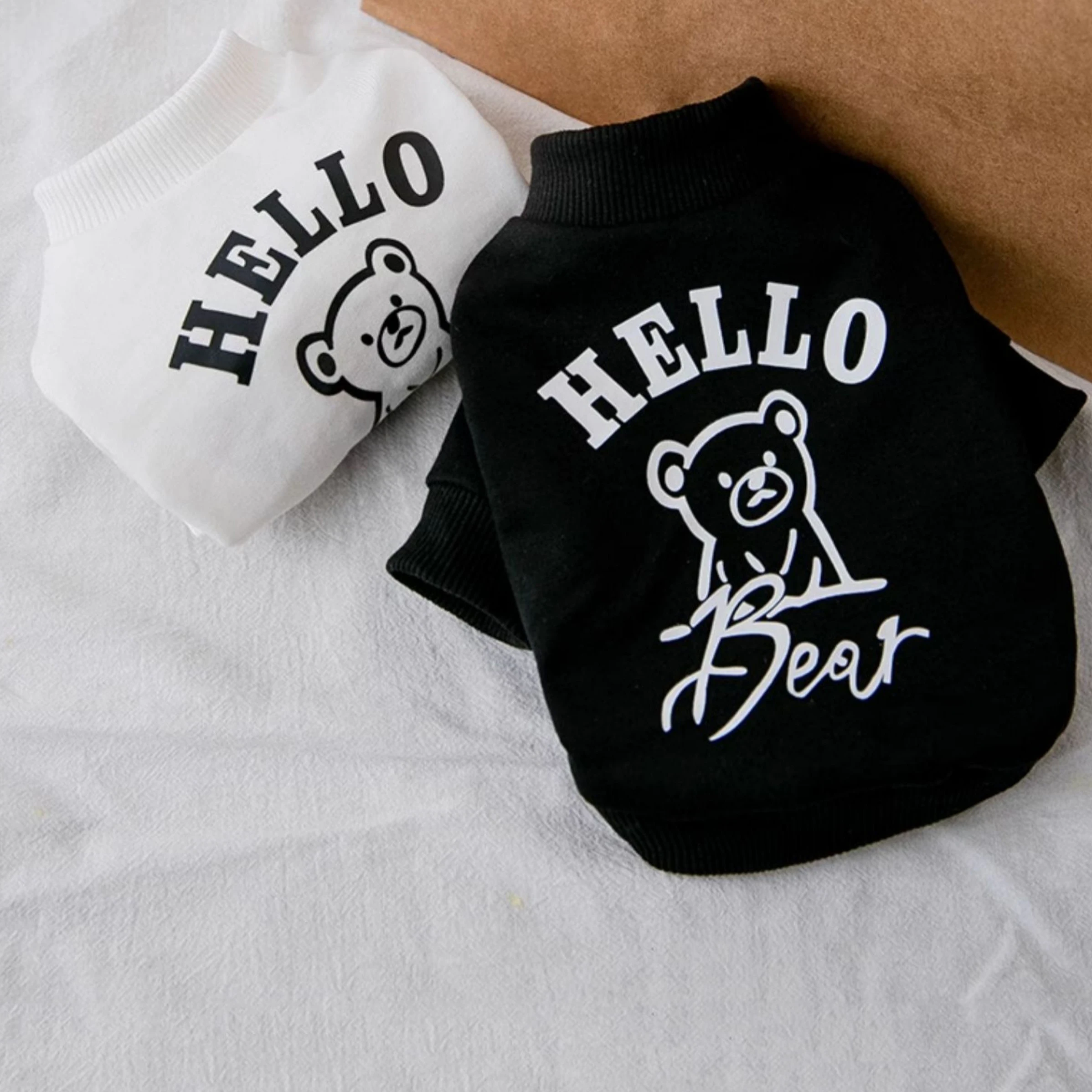 

Cute Small Bear Hoodie Puppy Autumn Clothes Teddy Warm Undershirt Maltese Soft Two-piece Clothes Pet Supplies