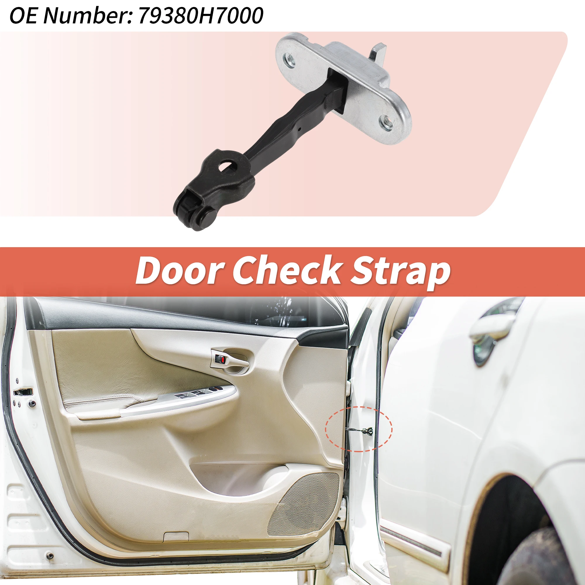 

UXCELL No.79380H7000 Left Front Door Check Strap for Kia Soluto 18 2021 1 pcs