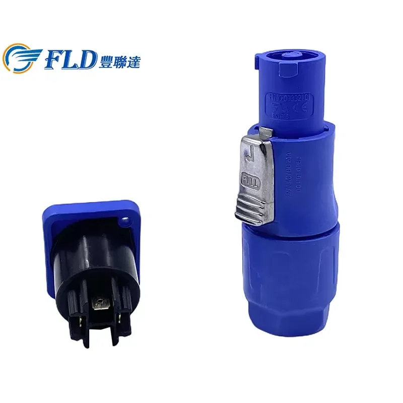 FCONNR Professional 3 Pin PowerCon Waterproof Power Connector for Light Led Screen and Video