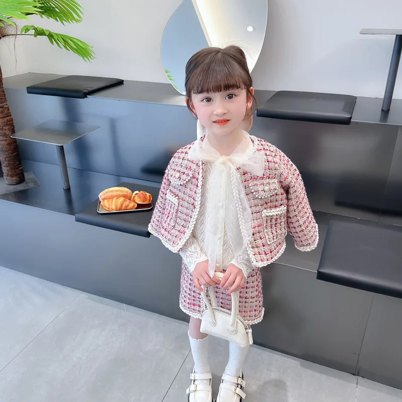 Girls Clothes Set New Spring Fashion Children Girl Clothing Suit Princess Girl Pink Plaid Clothes Kids Sweet Outfits Sets 2-12y