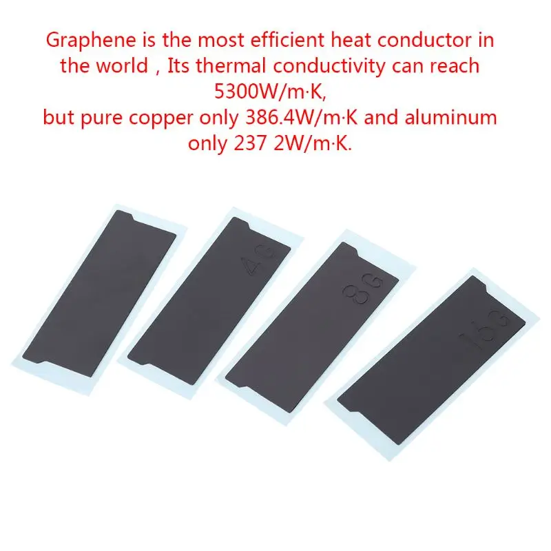 0.5mm Pure Copper Graphene Revestimento Dissipador de Memória Laptop Cooling Vest ram- Radiator Cooler Kit 0.15mm Espessura