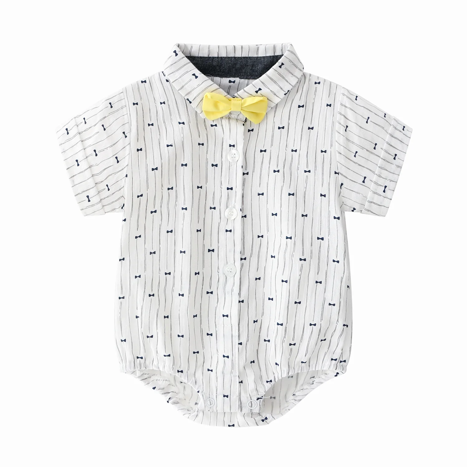 Newborn Baby Boy Summer Clothing Set BowKnot Boys Overalls Suit Short Sleeve Shirt+Shorts With Suspender Toddler Boys Outfits