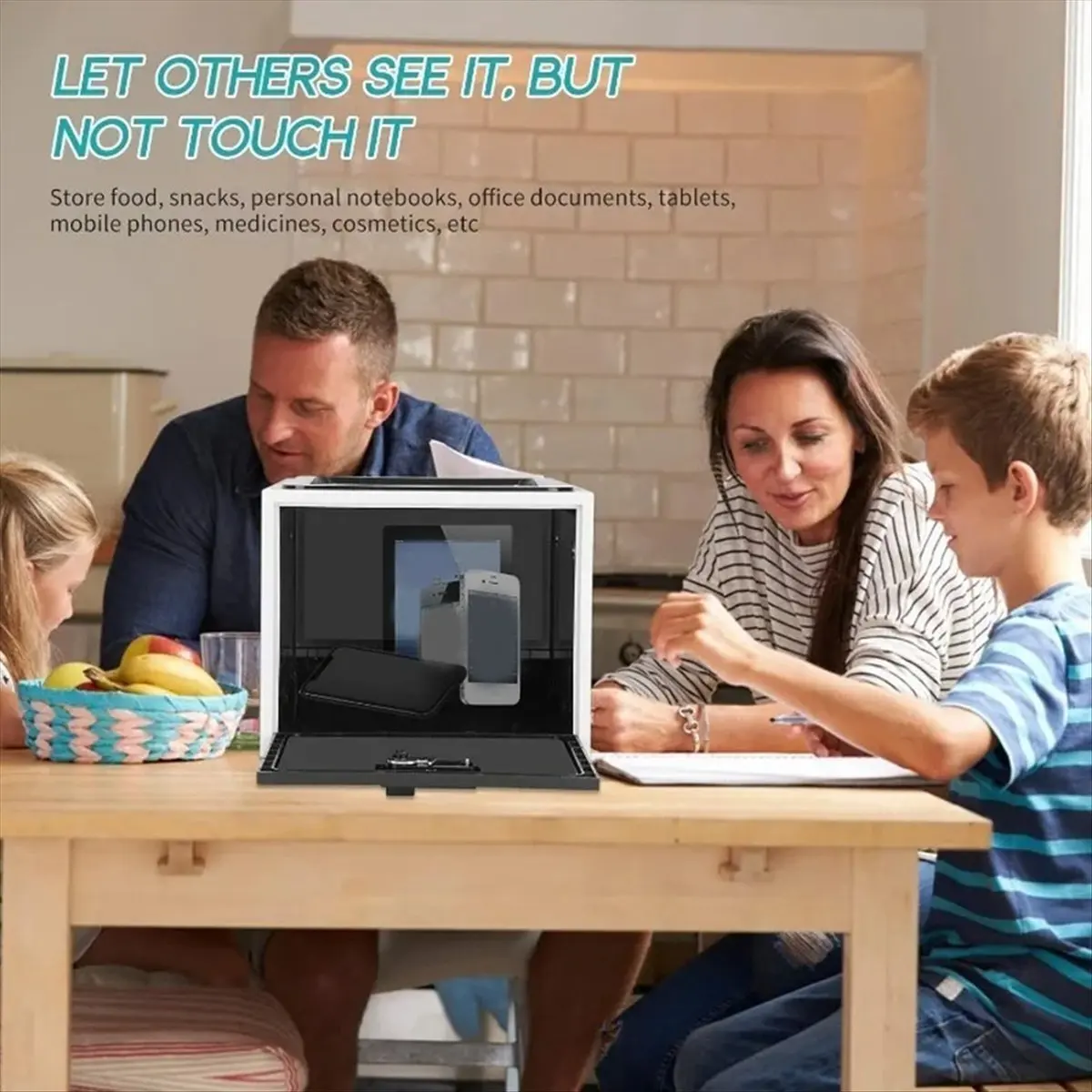 

Lock Box for Medicines Food&Phone Transparent Plastic Large Lockable Storage Makeup Organizer Fridge Storage Organizer