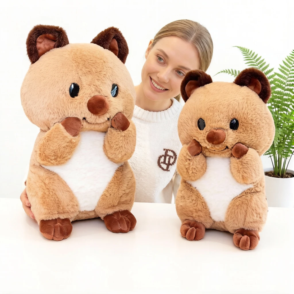 

40/50CM Kawaii Rabbit Fur Quokka Plush Toy Super Soft Stuffed Animal Sleep Pillow Home Decor Gift Boys Girls Kids Birthday Xmas