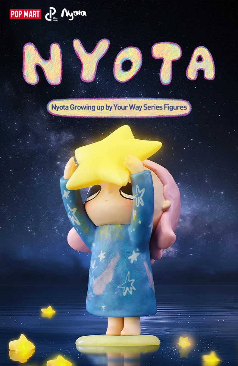 Caixa Cega Pop Mart Nyota Crescendo Kawaii 12 Peças