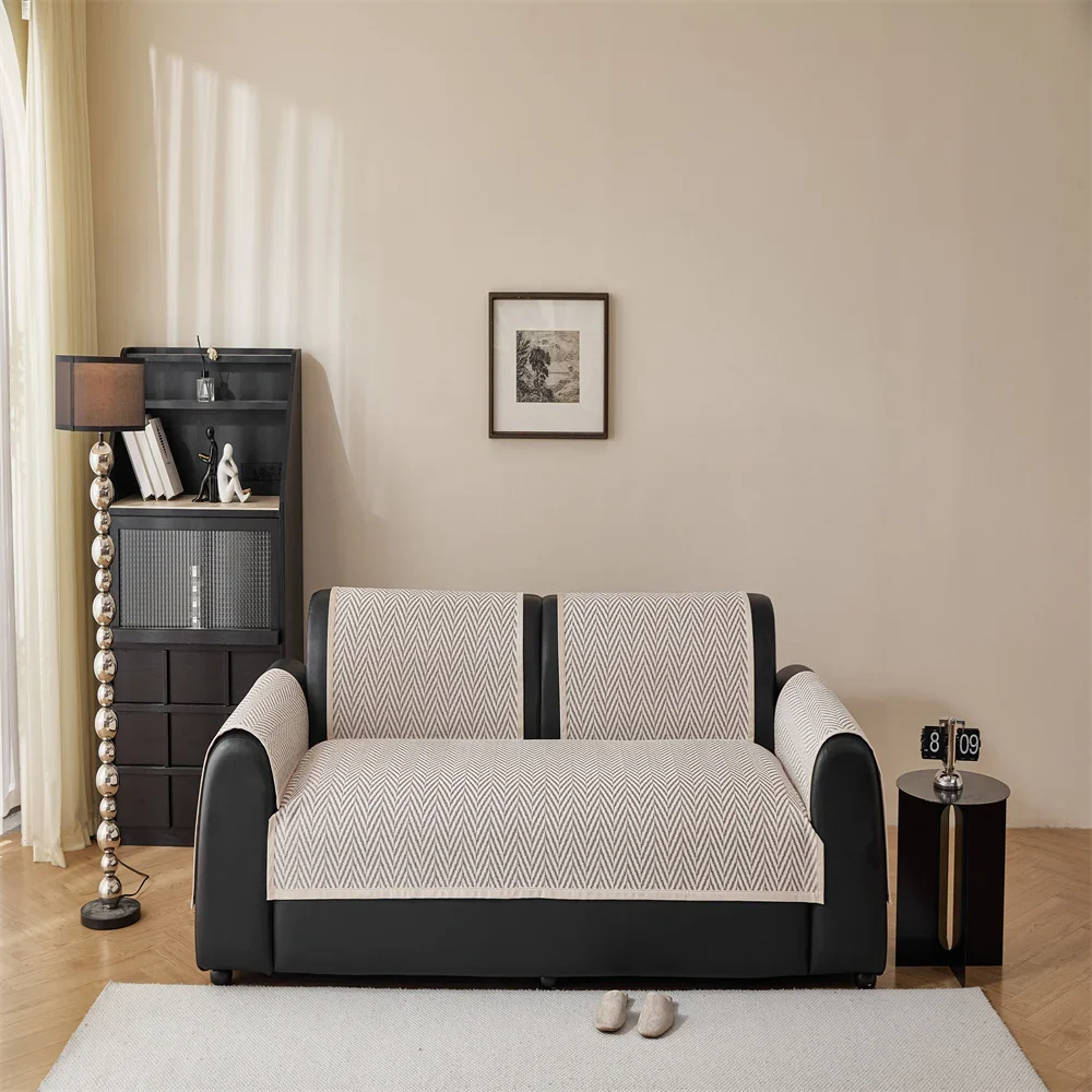 Retro Chenille Sofa Cushion Cover Universal Non-Slip Fixed Straight Row All-Seasons Slipcover for Home Comfortsofa Cover