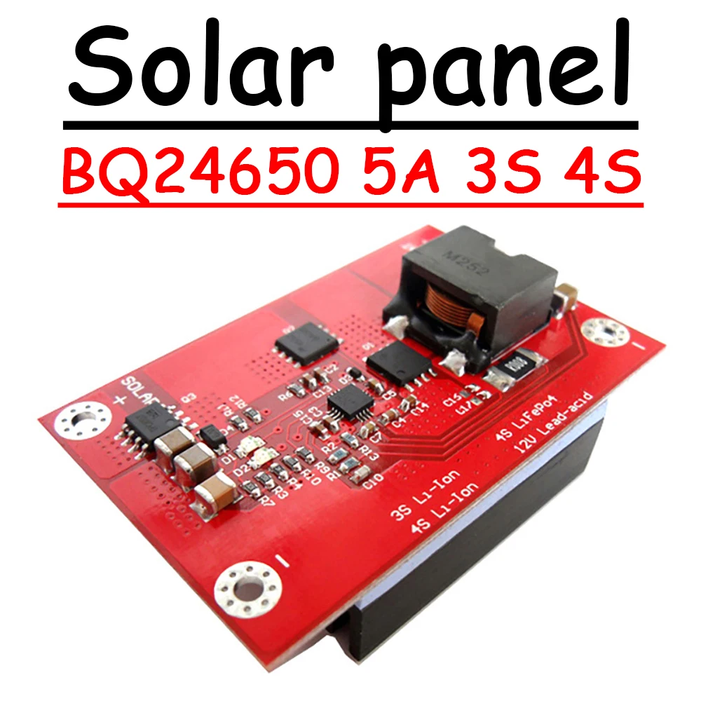 Bateria de Lítio Carregamento Board Bq24650 5a Mppt Painel Solar Controlador Li-ion Lifepo4 Buck 3s 4s 11.1v 12v 18v Carregador Solar