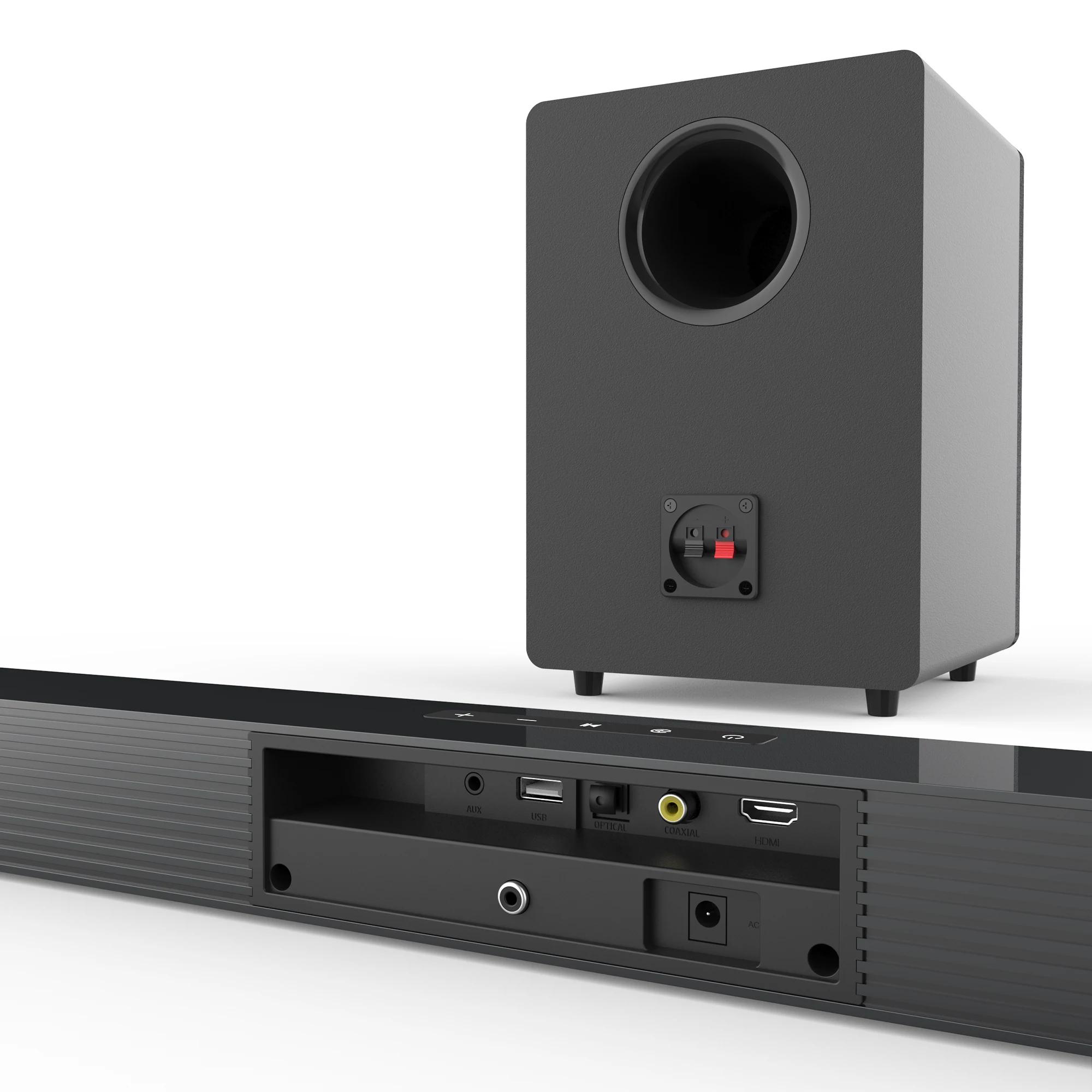BS-18E Home Horizontal Theater System LCD TV Soundbar Subwoofer Box Aux/USB/Optical/Coaxial/RCA Durable Plastic Soundbar Pc