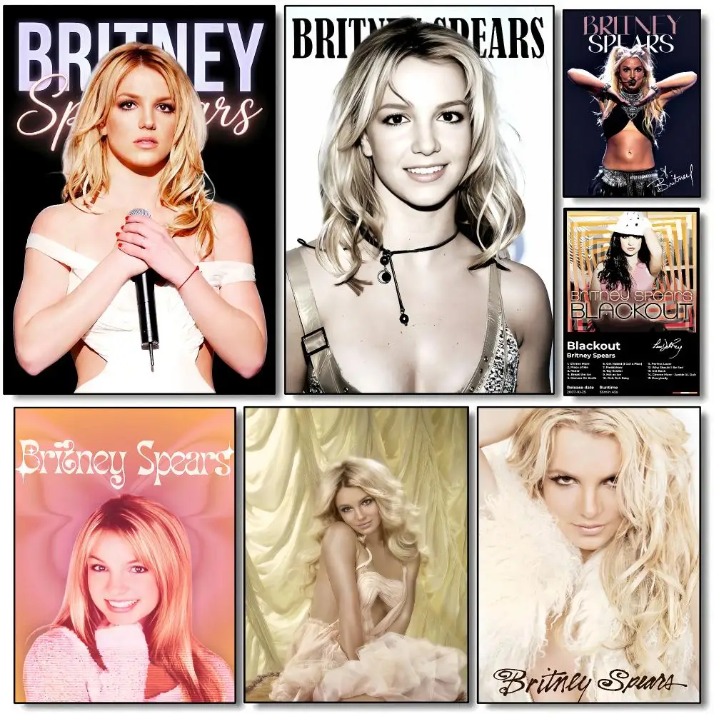 Pop Singer B-Britney Spears Poster HD Wall Art Aesthetic Home Decor for Living Room Bedroom Café Office Stylish Gift