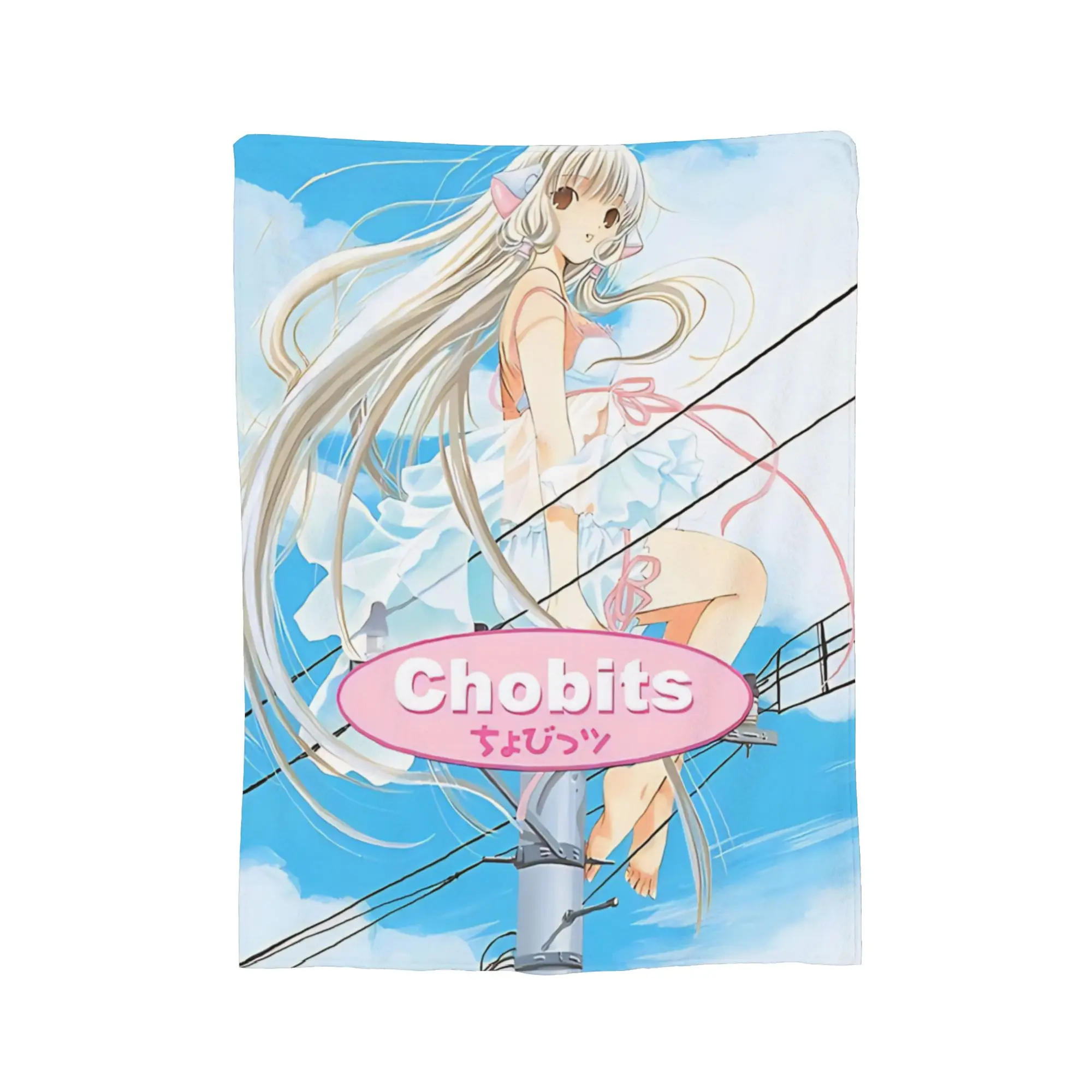 Chobits Art Blankets  Fuzzy Funny Breathable Throw Blanket for Bed Sofa Spring/Autumn